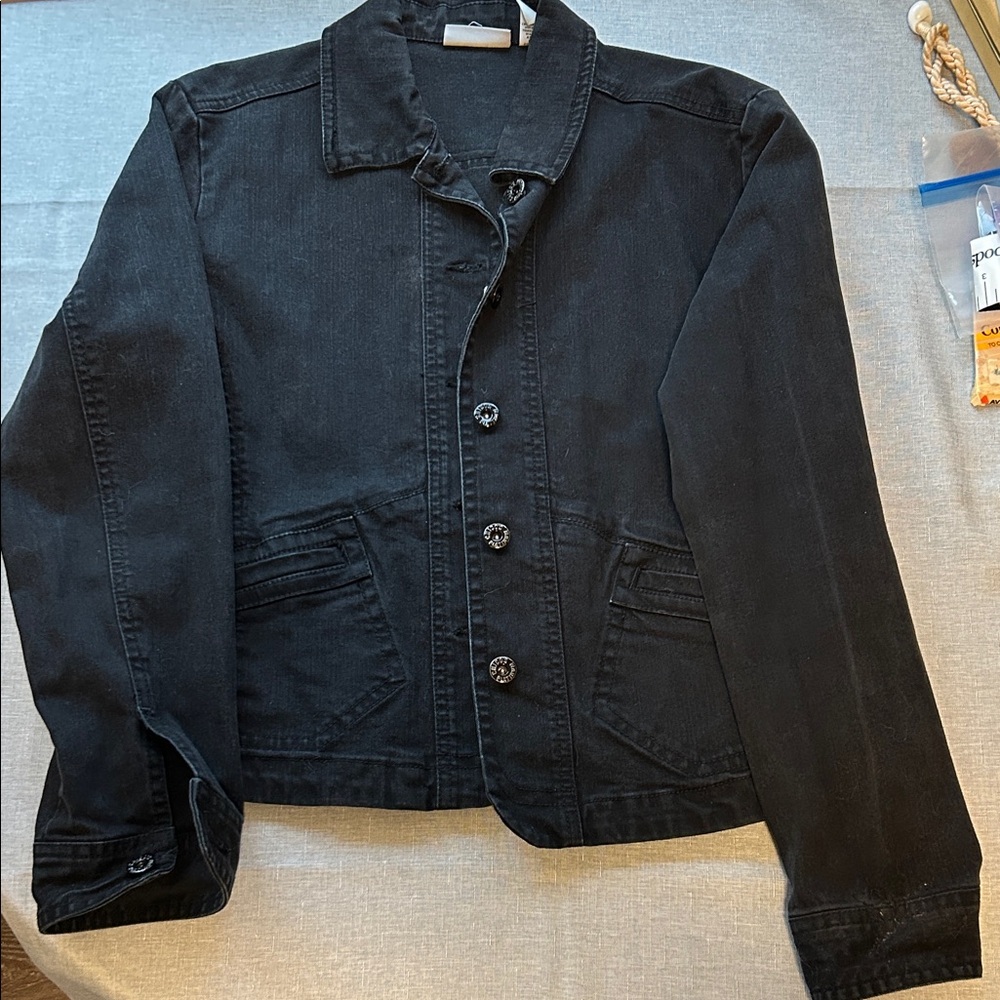 Chico's Classic Black Denim Jacket